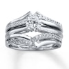 Thumbnail Image 4 of Previously Owned Diamond Enhancer Ring 1/4 ct tw Round-cut 14K White Gold - Size 8.5