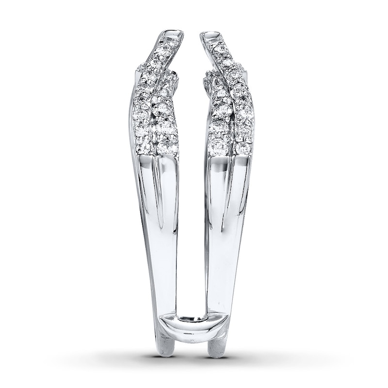 Main Image 3 of Previously Owned Diamond Enhancer Ring 1/2 ct tw Round-cut 14K White Gold - Size 9.5