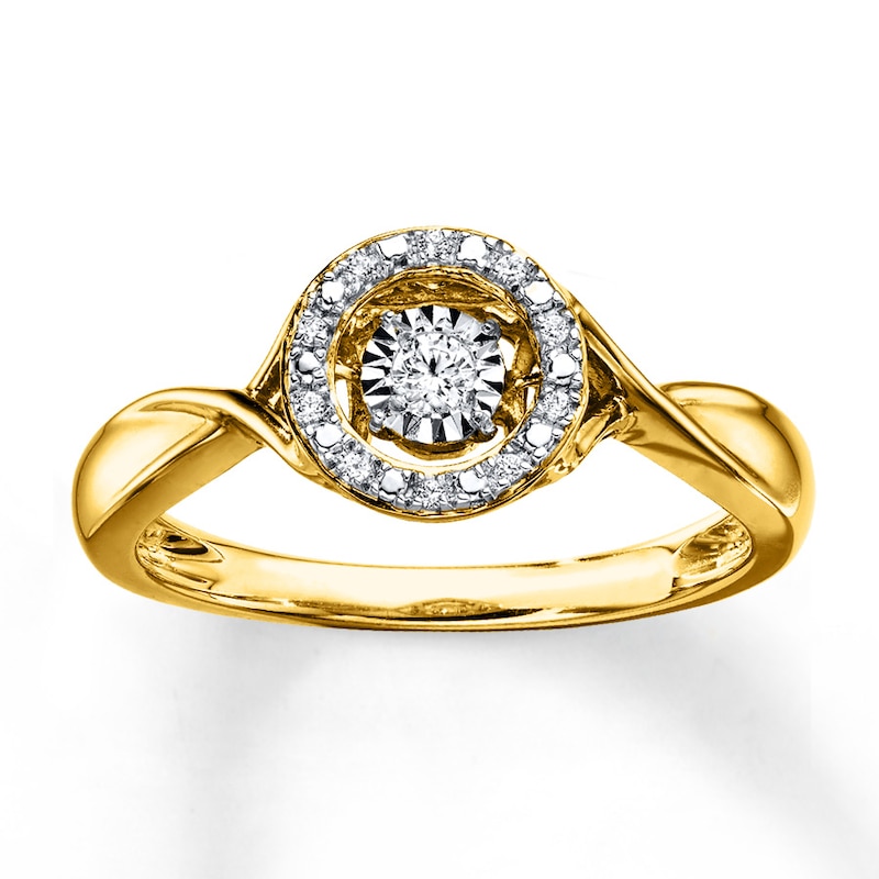 Main Image 1 of Previously Owned Unstoppable Love Ring 1/20 ct tw Round-cut Diamonds 10K Yellow Gold - Size 9
