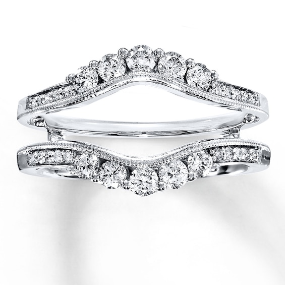 Previously Owned Diamond Enhancer Ring 5/8 ct tw Round-cut 14K White Gold Size 3.75