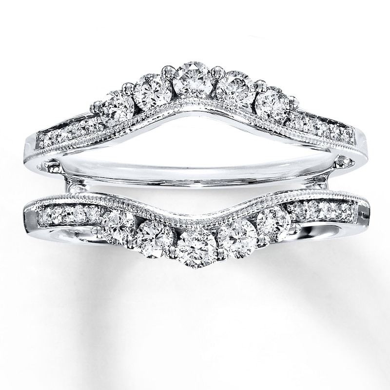 Previously Owned Diamond Enhancer Ring 5/8 ct tw Round-cut 14K White Gold - Size 3.75