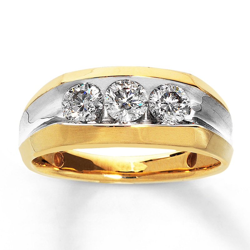 Main Image 1 of Previously Owned Men's Diamond Band 1-1/2 ct tw Round-Cut 14K Yellow Gold - Size 12.5
