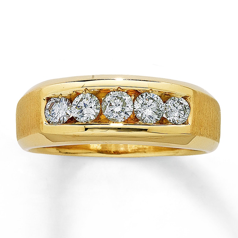 Previously Owned Men's Diamond Band 1 ct tw Round-cut 14K Yellow Gold - Size 14.25
