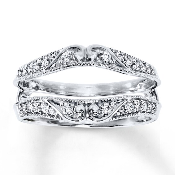 Previously Owned Diamond Enhancer Ring 1/4 ct tw Round-cut 14K White Gold Size 9.75