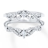 Thumbnail Image 1 of Previously Owned Diamond Enhancer Ring 1/2 ct tw Round & Princess-cut 14K White Gold Size 10.5