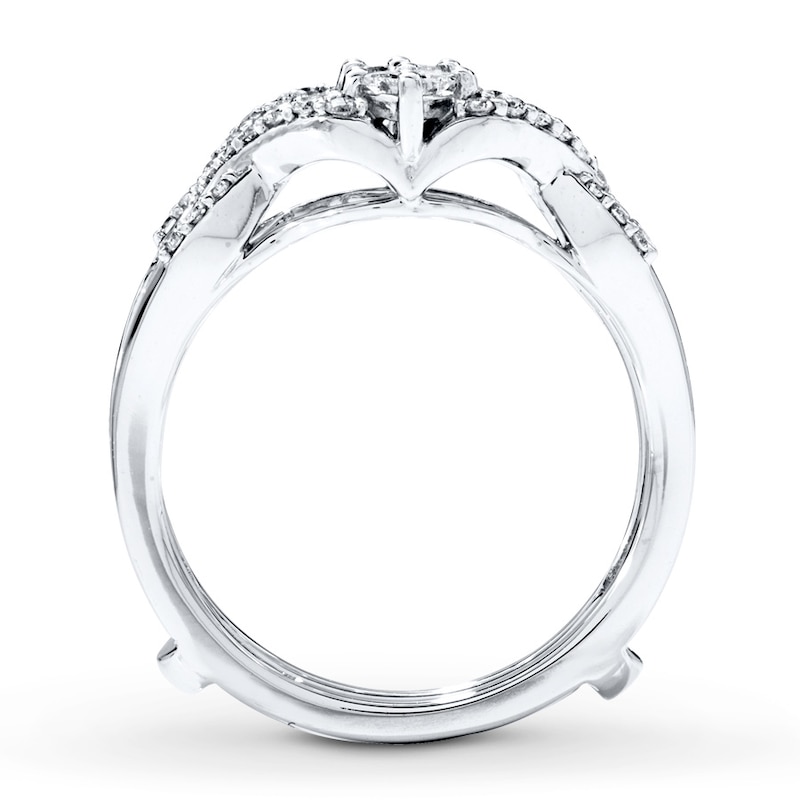 Main Image 2 of Previously Owned Diamond Enhancer Ring 1/2 ct tw Round & Princess-cut 14K White Gold Size 10.5