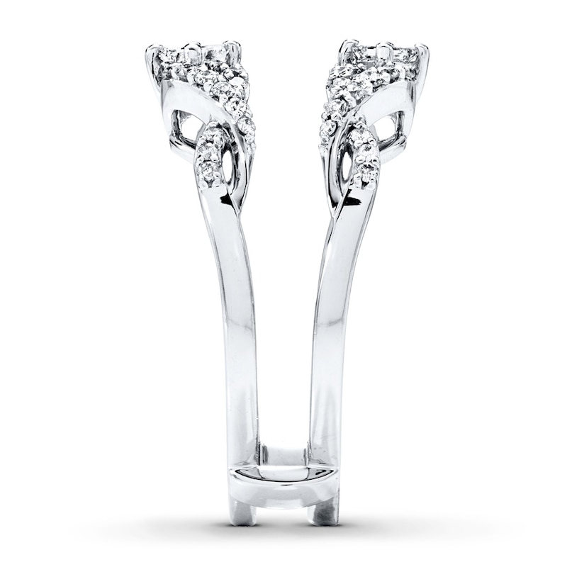 Main Image 3 of Previously Owned Diamond Enhancer Ring 1/2 ct tw Round & Princess-cut 14K White Gold Size 10.5