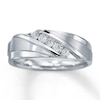 Thumbnail Image 1 of Previously Owned Men's Diamond Band 1/4 ct tw Round-cut 10K White Gold - Size 5.5