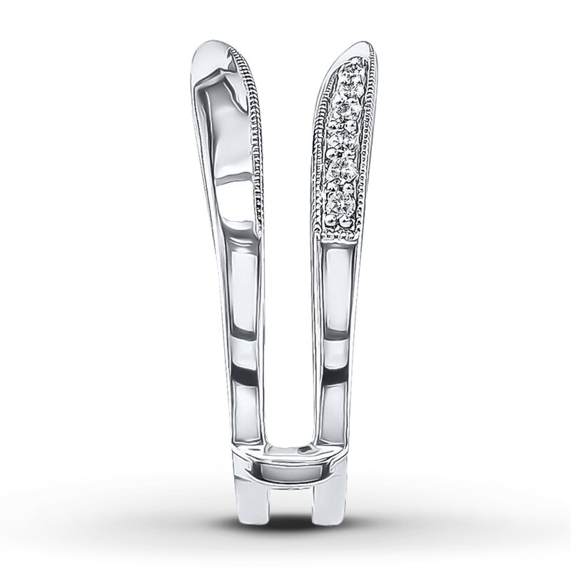 Main Image 3 of Previously Owned Enhancer Ring 1/5 ct tw Round-cut Diamonds 10K White Gold - Size 12.25