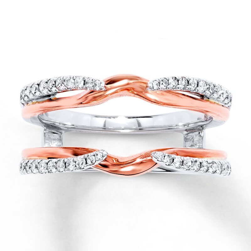 Main Image 1 of Previously Owned Diamond Enhancer Ring 1/3 ct tw Round-cut 14K Two-Tone Gold - Size 11.5