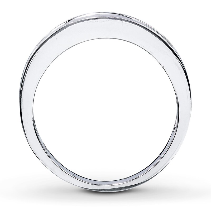 Main Image 2 of Previously Owned Men's Diamond Band 5/8 ct tw Square-Cut 10K White Gold - Size 6