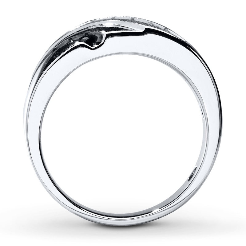 Main Image 2 of Previously Owned Men's Diamond Wedding Band 1/3 ct tw Round-cut 10K White Gold - Size 12