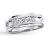 Thumbnail Image 1 of Previously Owned Men's Wedding Band 1/2 ct tw Round-cut Diamonds 10K White Gold - Size 13