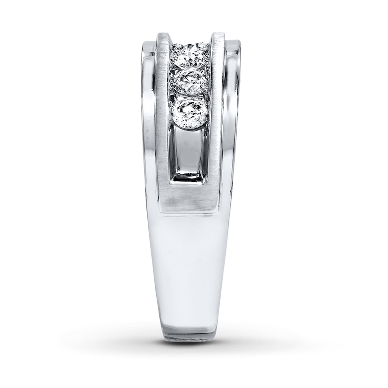 Main Image 3 of Previously Owned Men's Wedding Band 1/2 ct tw Round-cut Diamonds 10K White Gold - Size 13