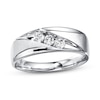 Thumbnail Image 1 of Previously Owned Men's Wedding Band 3/8 ct tw Round-cut Diamonds 10K White Gold Size 7.75