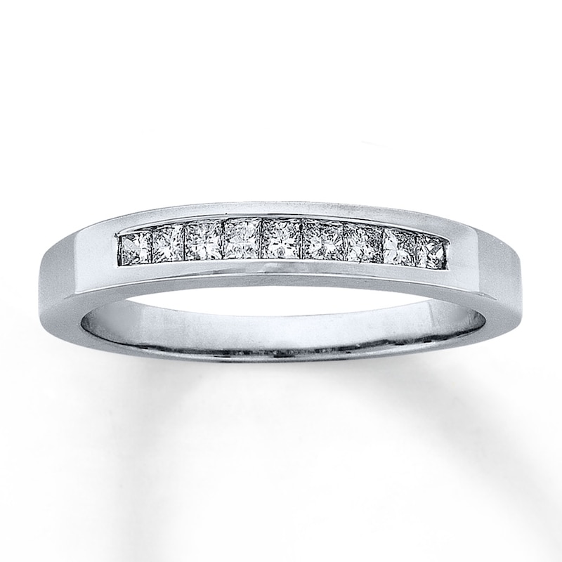 Main Image 1 of Previously Owned Diamond Anniversary Band 1/4 ct tw Princess-cut 14K White Gold - Size 9.25