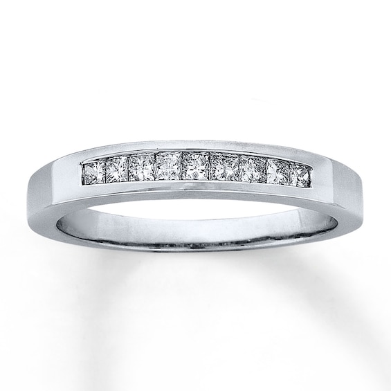 Previously Owned Diamond Anniversary Band 1/4 ct tw Princess-cut 14K White Gold Size 9.75