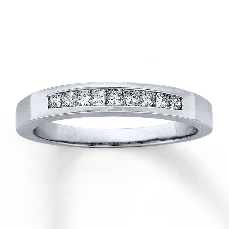 Main Image 1 of Previously Owned Diamond Anniversary Band 1/4 ct tw Princess-cut 14K White Gold - Size 9.75
