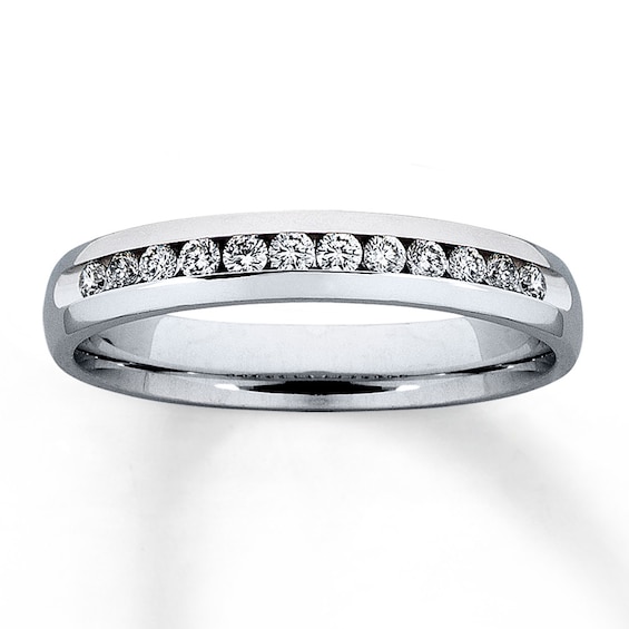 Previously Owned Diamond Anniversary Ring 1/4 ct tw Round-cut 14K White Gold Size 4