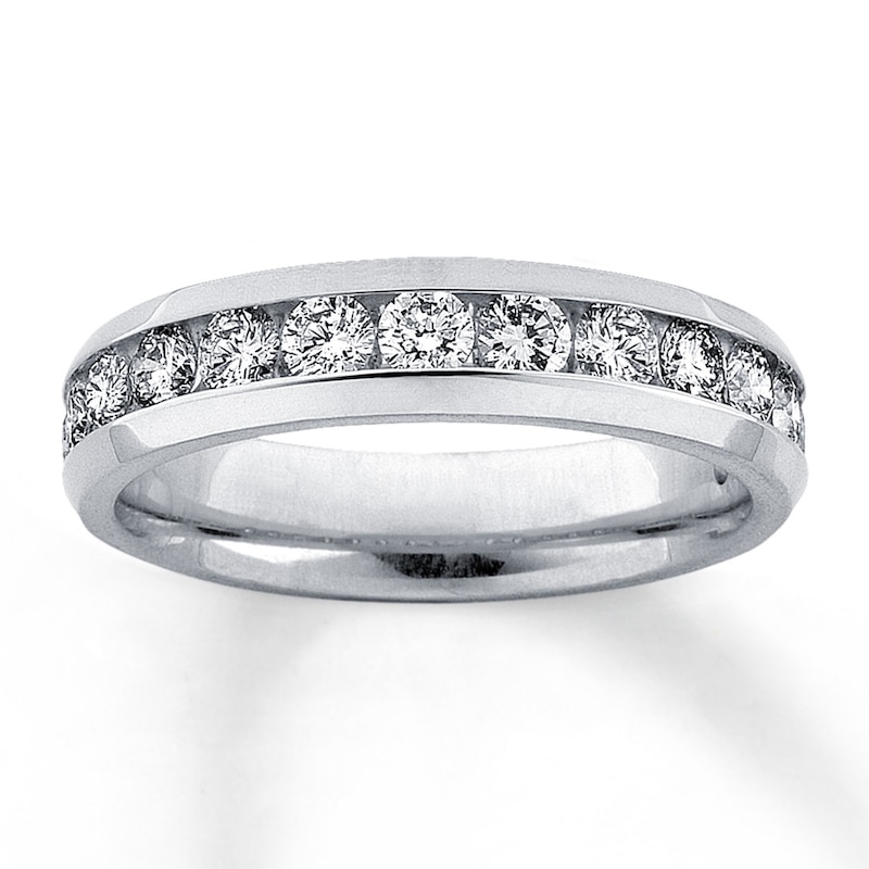Main Image 1 of Previously Owned Diamond Anniversary Band 1 ct tw Round-cut 14K White Gold - Size 4.75
