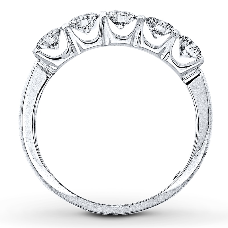 Main Image 2 of Previously Owned THE LEO Diamond Band 1 ct tw Round-cut 14K White Gold - Size 4