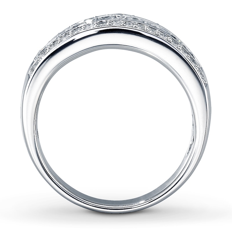 Main Image 2 of Previously Owned Diamond Anniversary Ring 1 ct tw Round-Cut 14K White Gold - Size 5