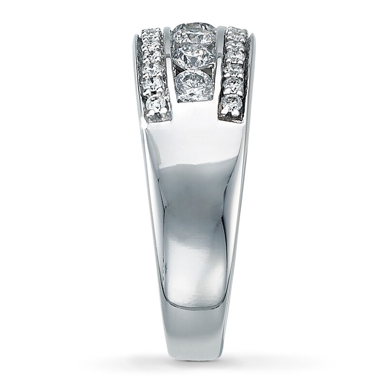 Main Image 3 of Previously Owned Diamond Anniversary Ring 1 ct tw Round-Cut 14K White Gold - Size 5