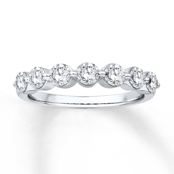 Previously Owned Diamond Anniversary Band 1 ct tw Round-cut 14K White Gold Size 10.25