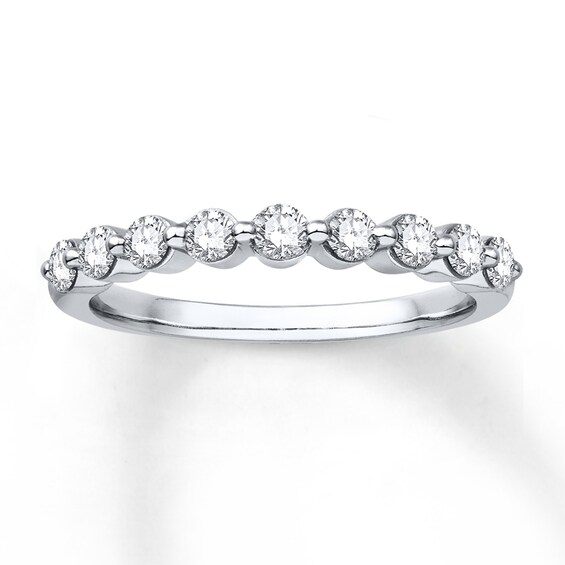 Previously Owned Diamond Anniversary Band 1/2 ct tw Round-cut 14K White Gold Size 4