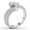 Thumbnail Image 4 of Previously Owned Ever Us Two-Stone Anniversary Ring 1/2 ct tw Round-cut Diamonds 14K White Gold - Size 4.5