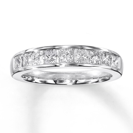 Previously Owned Diamond Anniversary Band 1 ct tw Princess-cut 14K White Gold Size 11.75