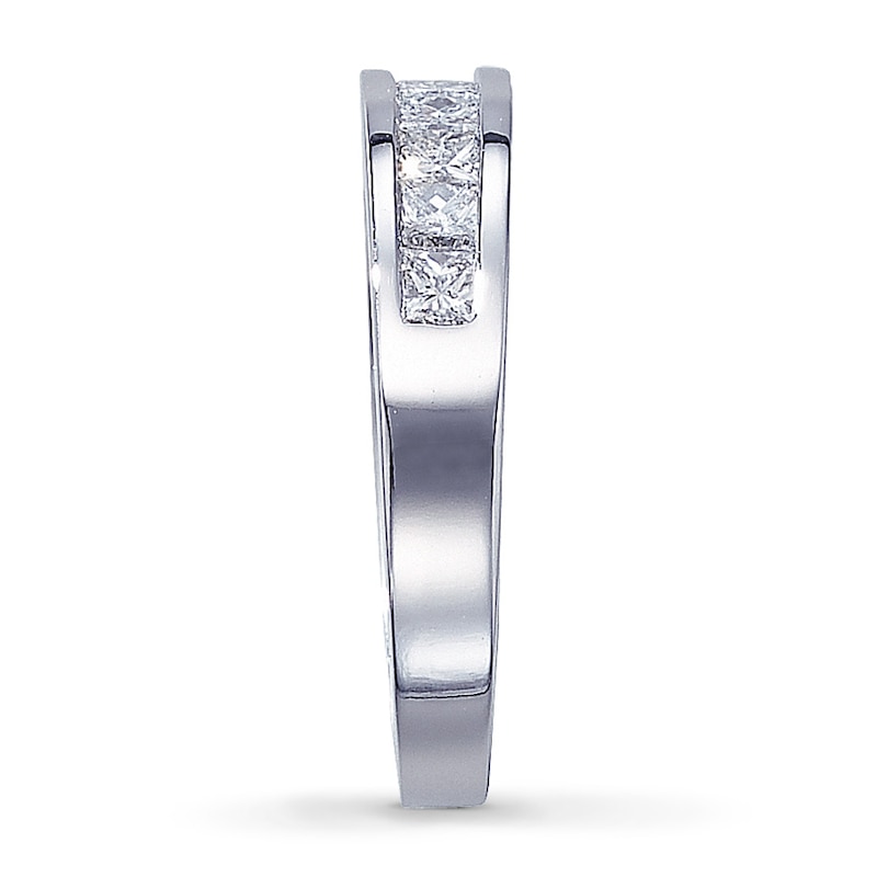 Main Image 3 of Previously Owned Diamond Anniversary Band 1 ct tw Princess-cut 14K White Gold - Size 11.75