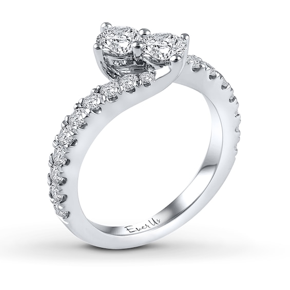 Thumbnail Image 2 of Previously Owned Ever Us Two-Stone Anniversary Ring 1-1/2 ct tw Round-cut Diamonds 14K White Gold Size 9.75