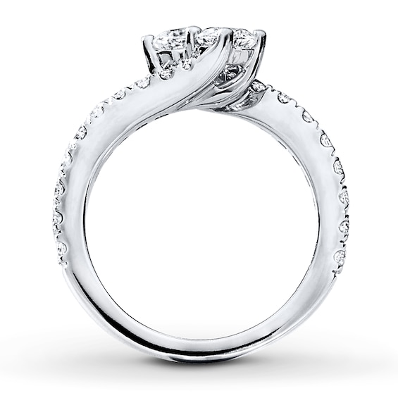 Thumbnail Image 4 of Previously Owned Ever Us Two-Stone Anniversary Ring 1-1/2 ct tw Round-cut Diamonds 14K White Gold Size 9.75