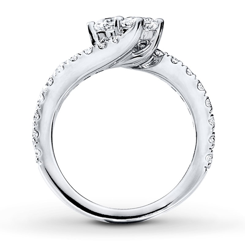 Main Image 4 of Previously Owned Ever Us Two-Stone Anniversary Ring 1-1/2 ct tw Round-cut Diamonds 14K White Gold - Size 9.75