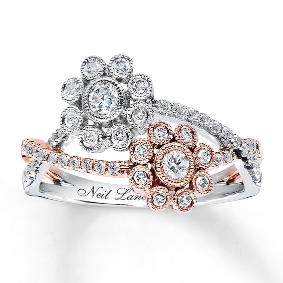 Previously Owned Neil Lane Designs Ring 1/2 ct tw Round-cut Diamonds 14K Two-Tone Gold Size 5