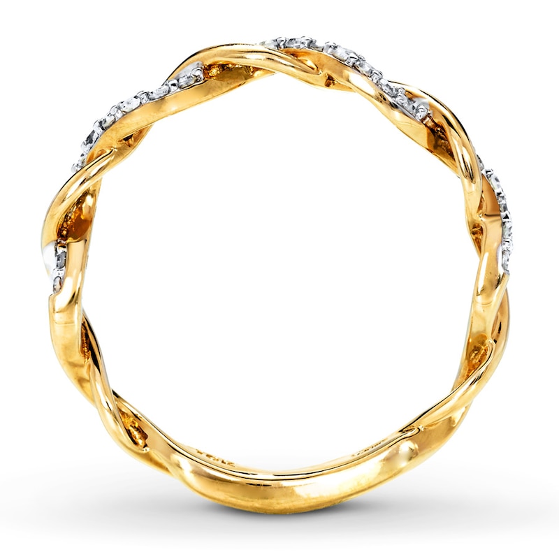Main Image 2 of Previously Owned Diamond Anniversary Band 1/8 ct tw Round-cut 10K Yellow Gold - Size 12