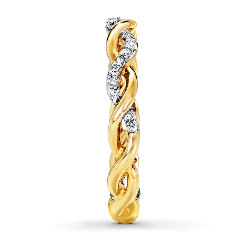 Main Image 3 of Previously Owned Diamond Anniversary Band 1/8 ct tw Round-cut 10K Yellow Gold - Size 12