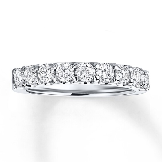 Previously Owned Diamond Wedding Band 1 ct tw Round-cut 14K White Gold Size 11