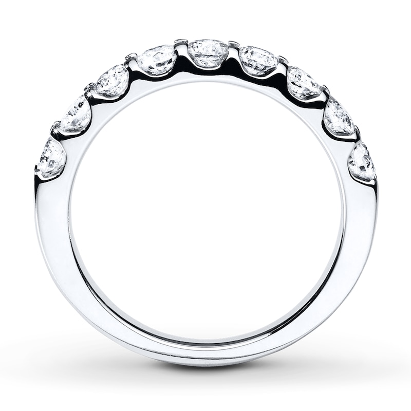 Main Image 2 of Previously Owned Diamond Wedding Band 1 ct tw Round-cut 14K White Gold - Size 5