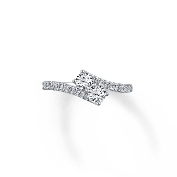 Previously Owned Ever Us Two-Stone Ring 3/4 ct tw Round-cut Diamonds 14K White Gold Size 9.25