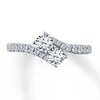 Thumbnail Image 0 of Previously Owned Ever Us Two-Stone Anniversary Ring 1 ct tw Round-cut Diamonds 14K White Gold - Size 3.5