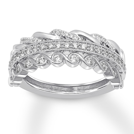 Previously Owned Diamond Convertibilities Ring 1/2 ct tw 10K White Gold Size 9.5