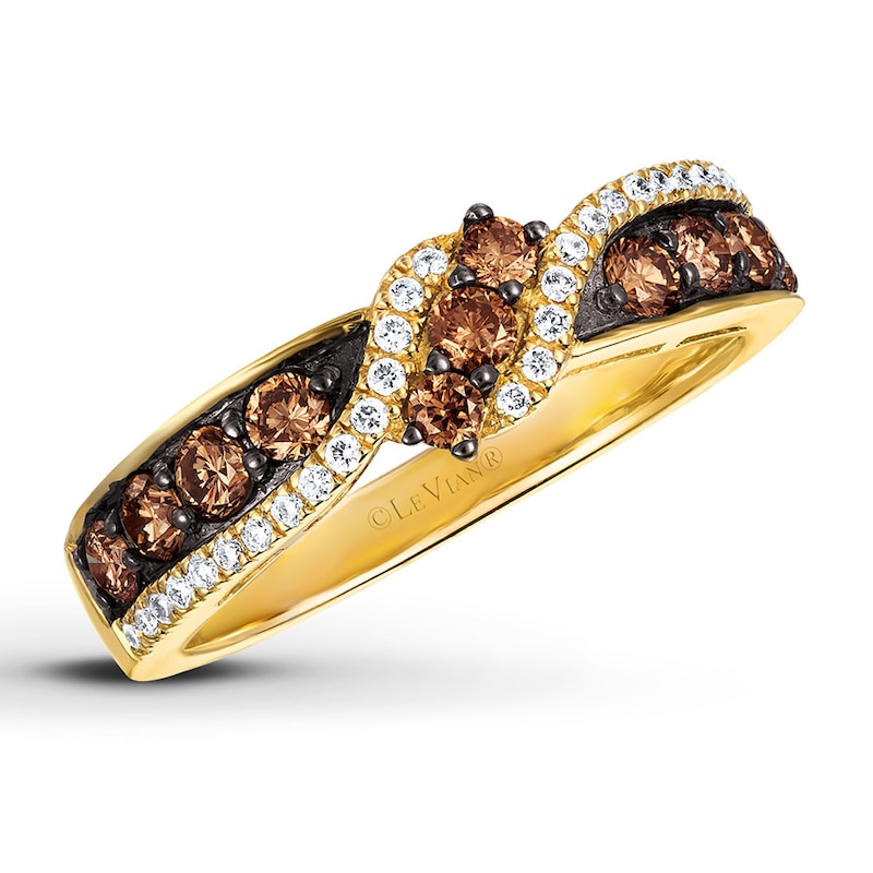 Main Image 1 of Previously Owned Le Vian Chocolate Diamonds 5/8 ct tw Round-cut Ring 14K Honey Gold - Size 5