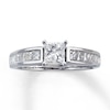 Thumbnail Image 1 of Previously Owned Diamond Engagement Ring 1-1/4 ct tw Princess-cut 14K White Gold Size 10