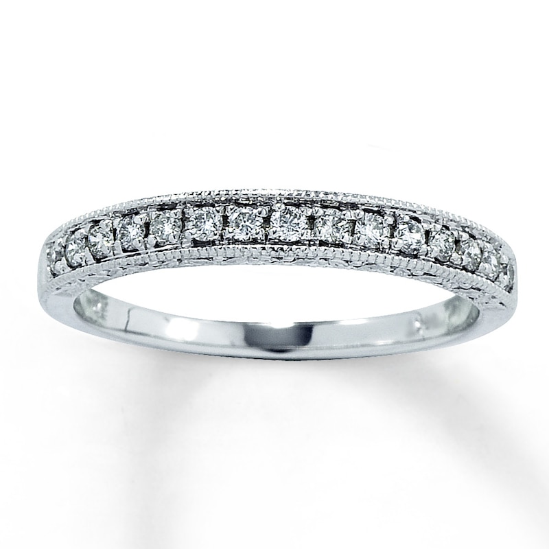 Main Image 1 of Previously Owned Diamond Wedding Band 1/4 ct tw Round-cut 14K White Gold Size 3.25