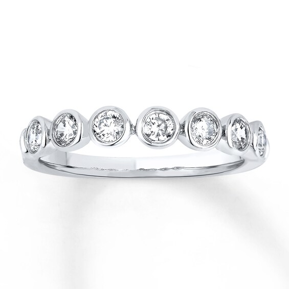 Previously Owned Diamond Anniversary Band 1/2 ct tw Bezel-set 14K White Gold Size 8.5