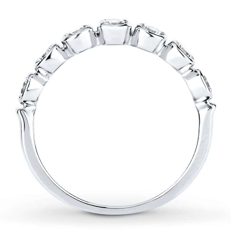 Main Image 2 of Previously Owned Diamond Anniversary Band 1/2 ct tw Bezel-set 14K White Gold Size 8.5