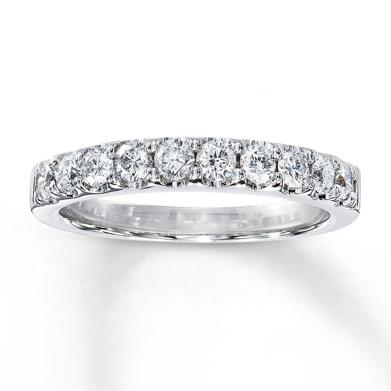 Main Image 1 of Previously Owned Diamond Wedding Band 1/2 ct tw Round-cut 14K White Gold Size 4.25