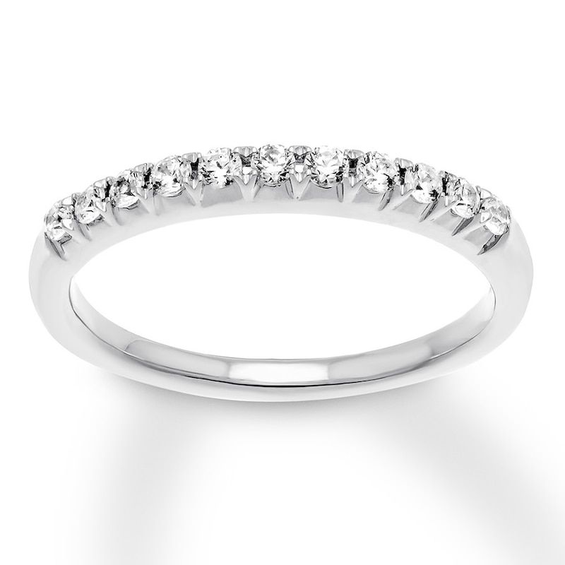 Main Image 1 of Previously Owned Diamond Anniversary Band 1/4 ct tw Round-cut 14K White Gold - Size 4.25